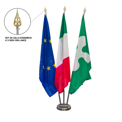 Set da sala economico a tre sedi con lance